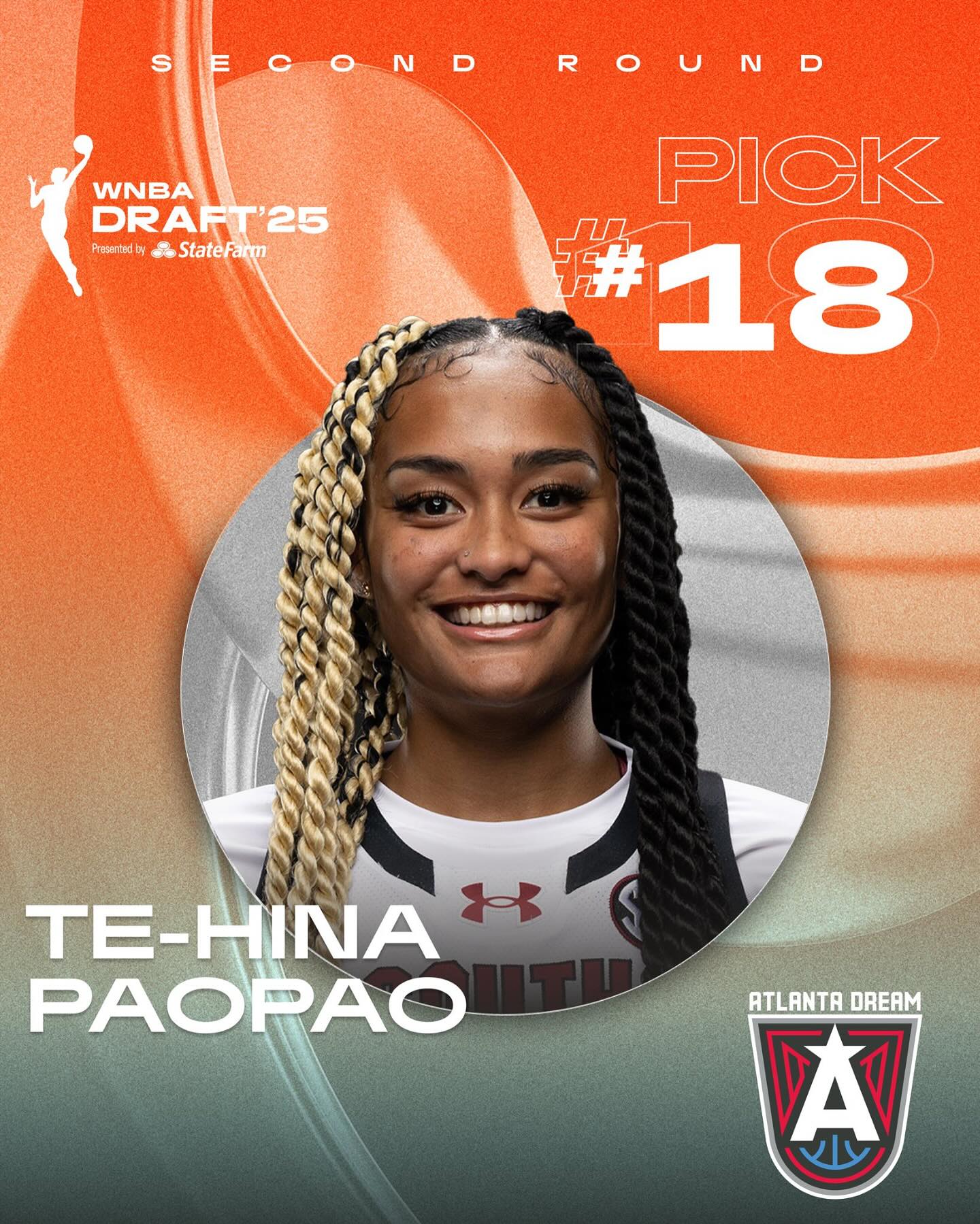 Instagram post by @tehinapaopao for State Farm. Caption reads: With the 18th pick of the WNBA Draft, the....
