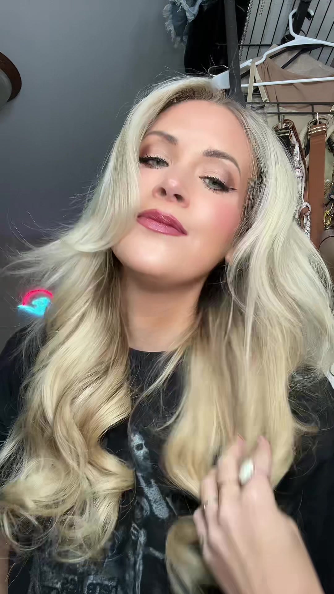 TikTok post by @itsmandymorrell for Milani Cosmetics. Caption reads: [...] @IT Cosmetics @Milani Cosmetics @Lancôme.