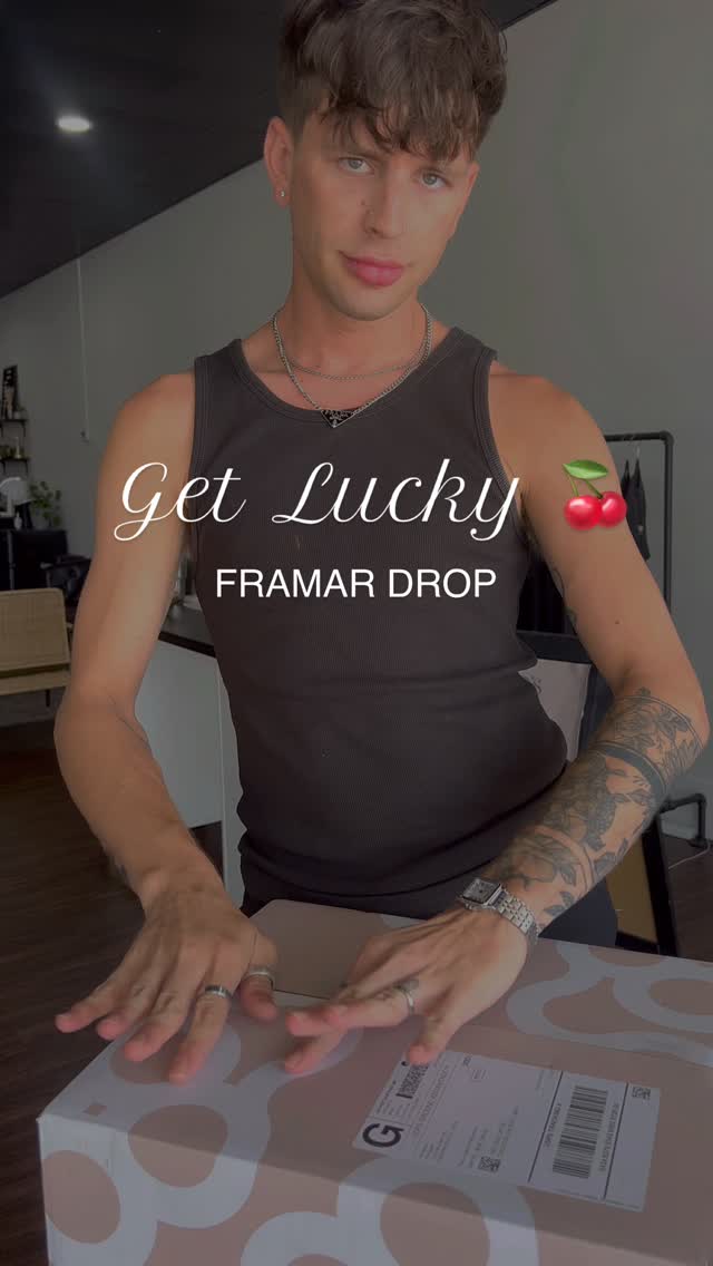 Instagram post by @radmanez for Framar. Caption reads: [...] 😩 Shop the latest drop at @framar @radmanez....