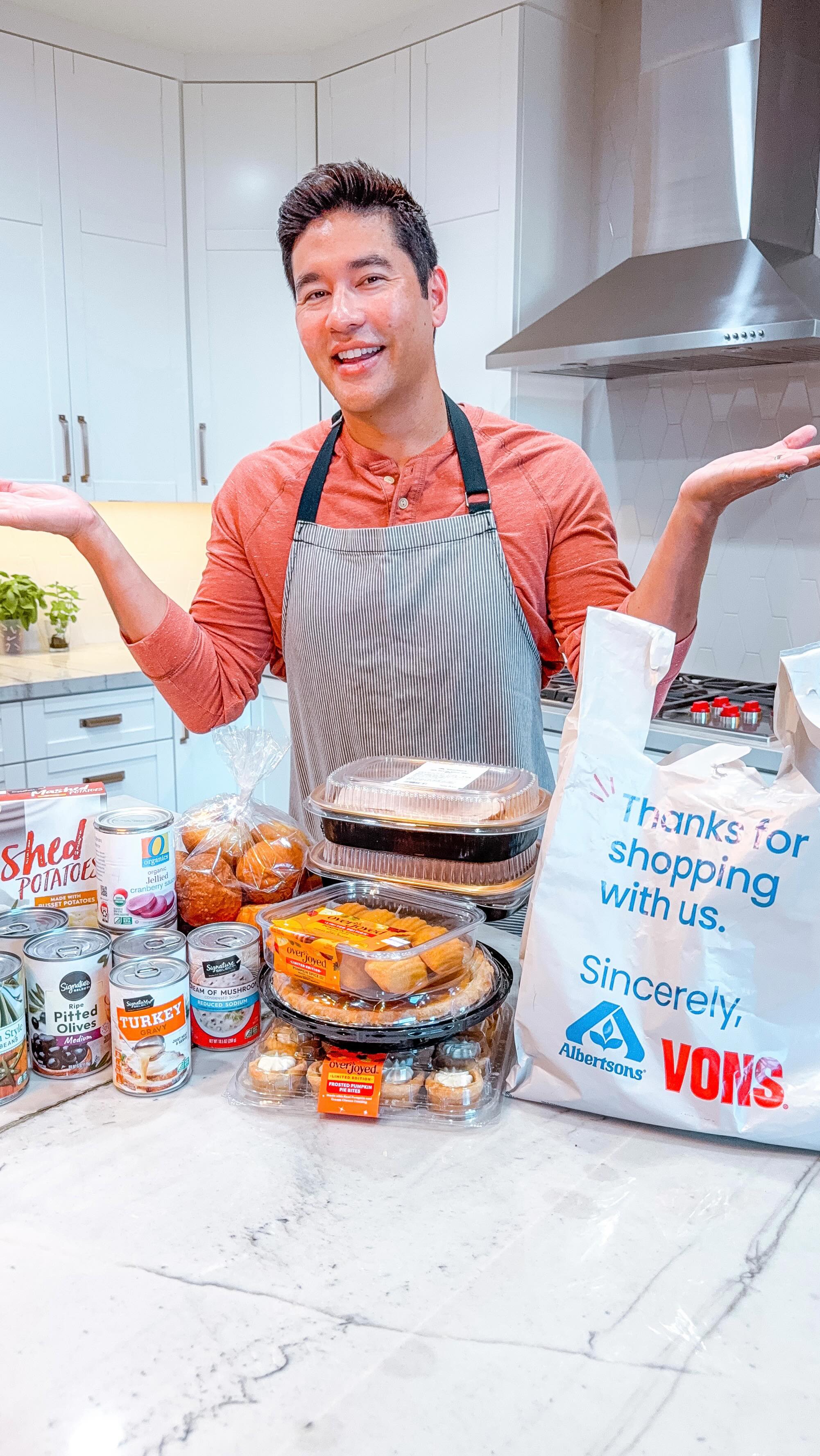 Instagram post by @athomewithbryanofficial for Albertsons. Caption reads: #AlbertsonsPartner Planning and prepping to host....