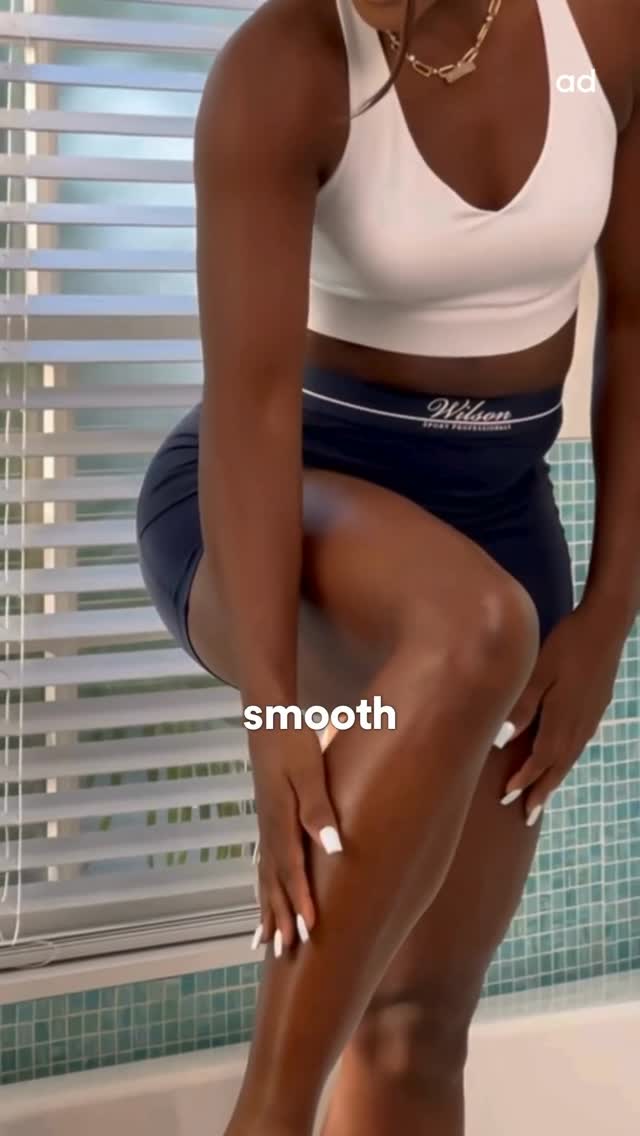 Instagram post by @alycia.parks for Gillette Venus. Caption reads: #ad #VenusPartner Want to serve smooth skin 🎾?....