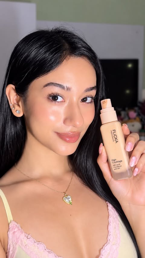 Instagram post by @shanayarv for Flicka Cosmetics. Caption reads: comment for the base deets ♡ @flickacosmetics im....