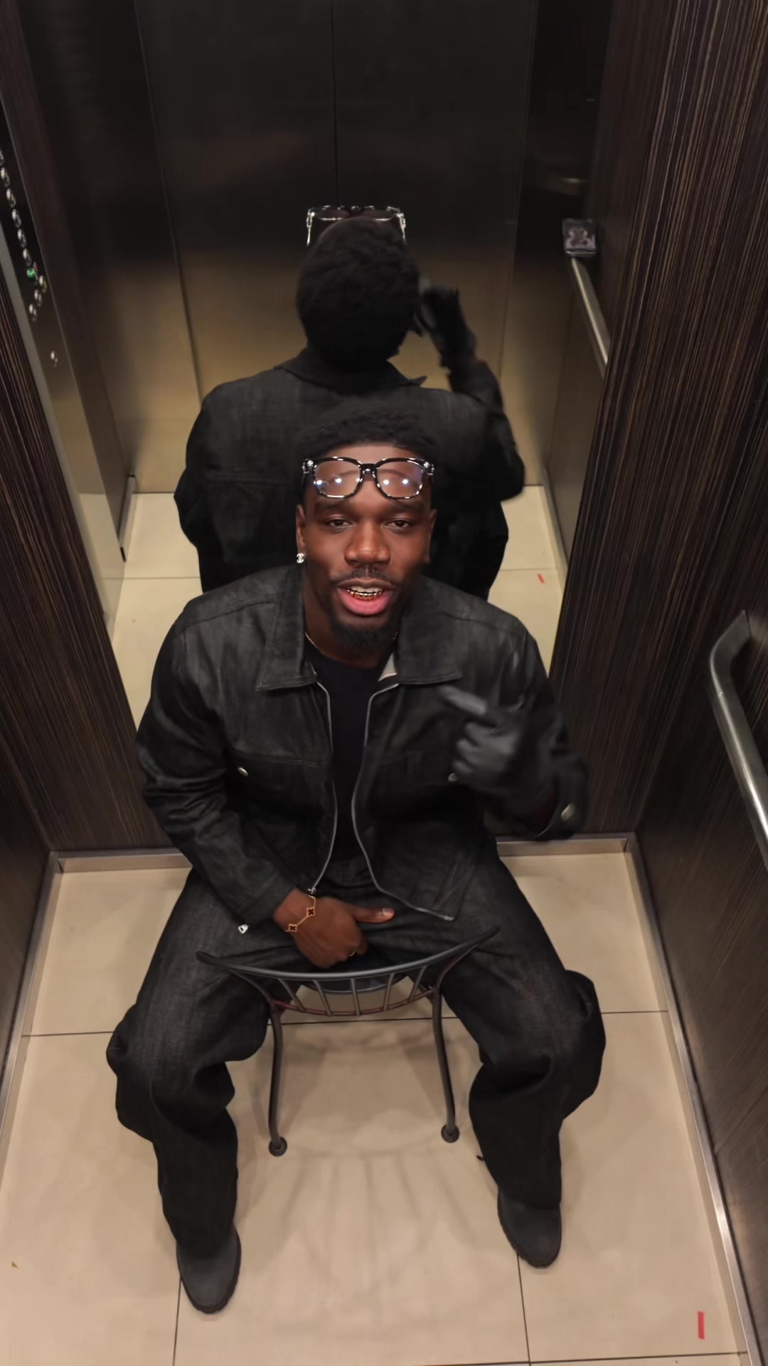 TikTok post by @anthonyomx for Hours. Caption reads: AD My favourite denim set from @Hours ! Up to 50%....