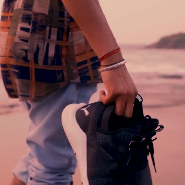 Instagram post by @swapnil_valkunde for PUMA India. Caption reads: The ocean roars but his style speaks louder....