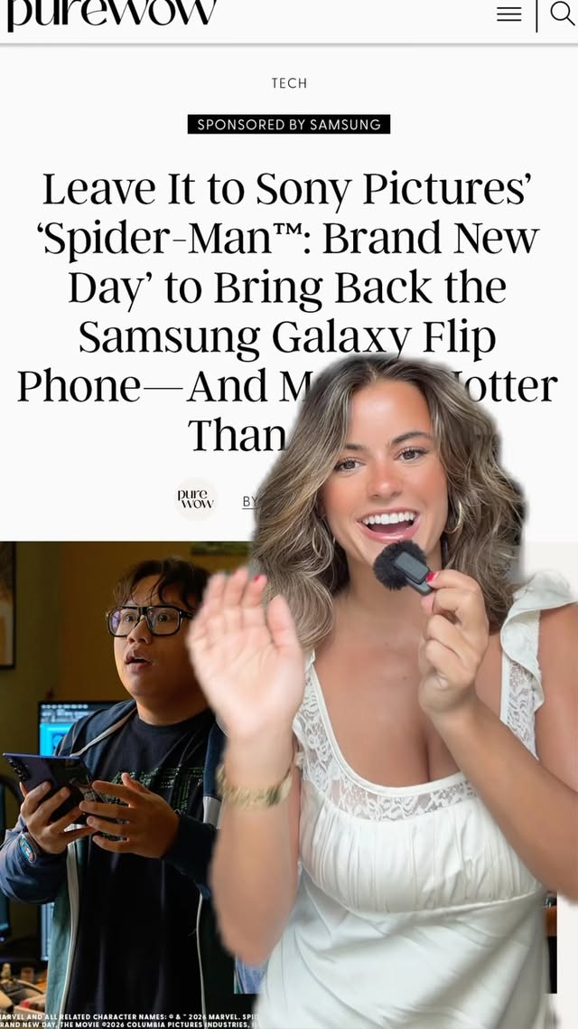 Instagram post by @isabella.lauren for Samsung Mobile. Caption reads: [...] on the Samsung Galaxy Z Fold8 🕷️📱....