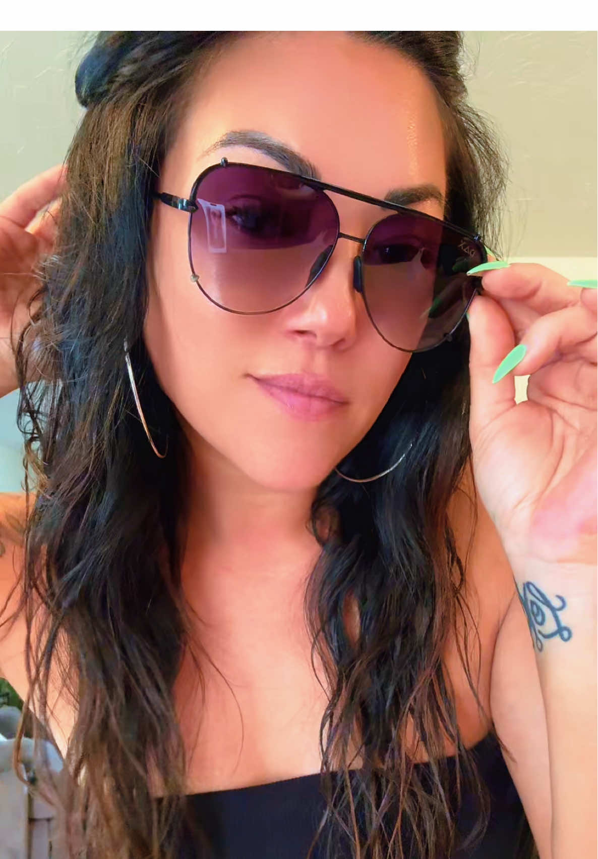 TikTok post by @missk613xo for Dax Eyewear. Caption reads: [...] shop 😎 Yall know I love my shades! @Dax....