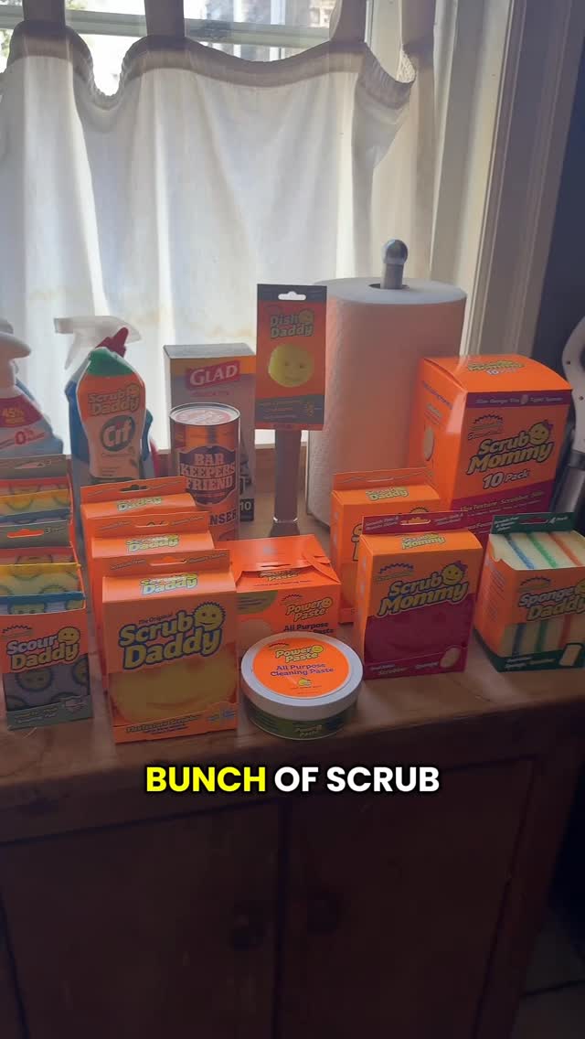 Instagram post by @nottheworstcleaner_ for Scrub Daddy. Caption reads: Never would have been able to do this without....