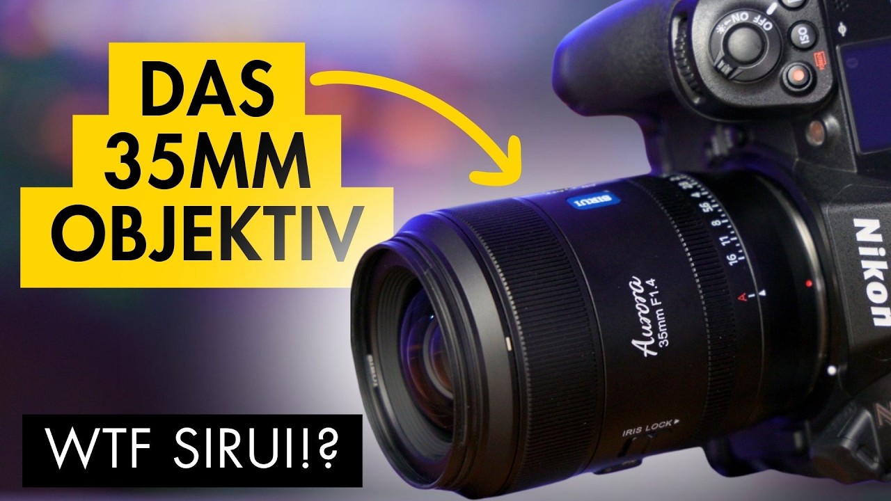 YouTube post by @TomPrzibilla for Dehancer. Caption reads: This 35mm f/1.4 finally closes the most important....