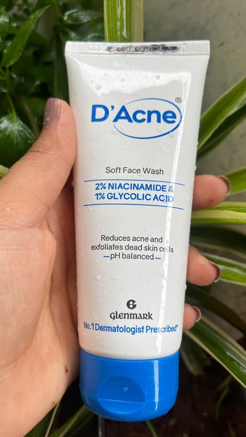 Instagram post by @asliisiddhhii for D'Acne by Glenmark. Caption reads: D’Acne foaming Facewash by Glenmark has been a....