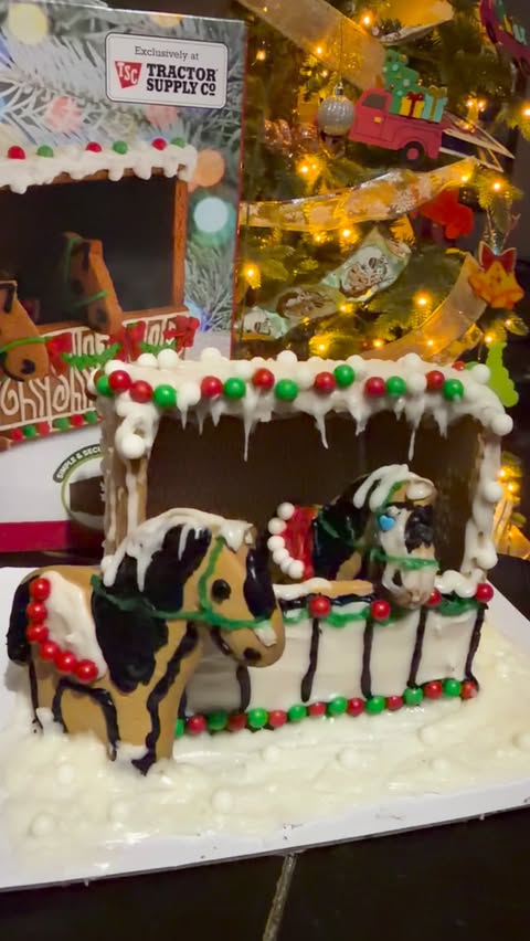 Instagram post by @blue_thunder_a_unicorn_story for Tractor Supply. Caption reads: 🎄 How can you resist the @tractorsupply Horse....
