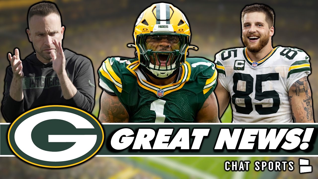 YouTube post by @PackersTV for Underdog Fantasy. Caption reads: Packers Fans Get A TRIPLE DOSE Of Great News....