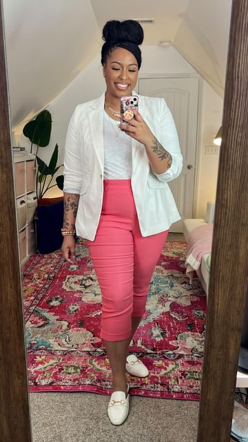 Instagram post by @ifancycupcakes for Lane Bryant. Caption reads: AD | Let’s style some Spring Looks for the Office....
