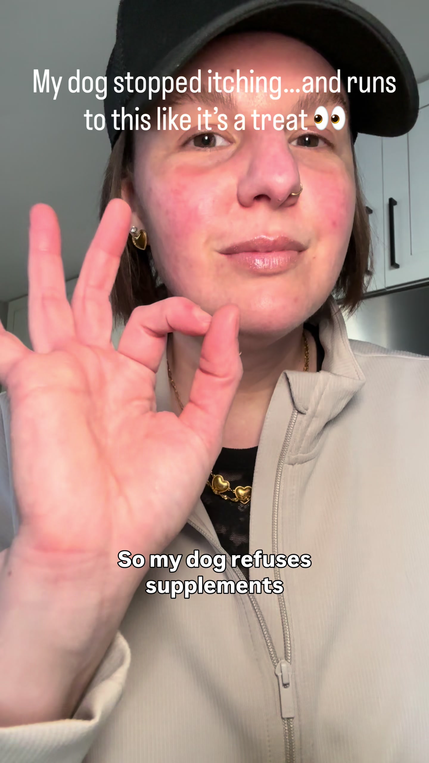TikTok post by @jesscuthbert2 for Dog is Human. Caption reads: We use Dog Is Human multivitamin chews daily to....