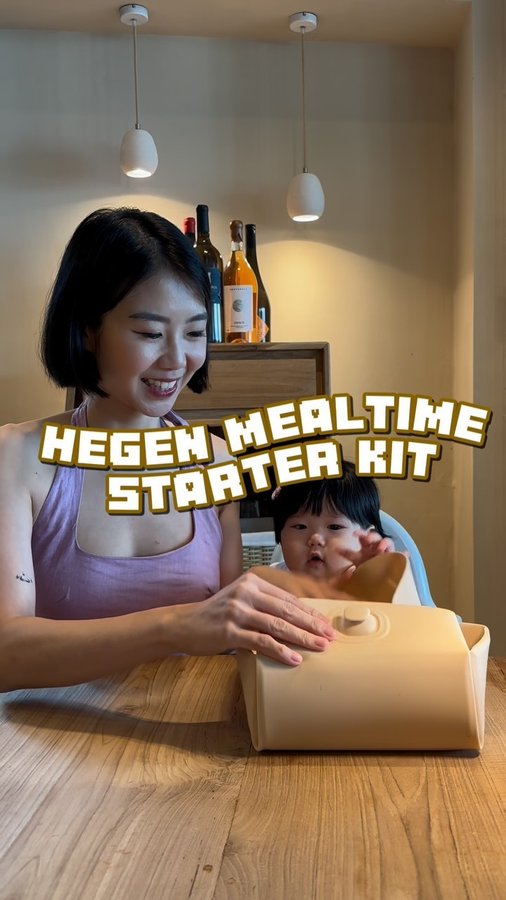 Instagram post by @kextay for Hegen. Caption reads: Mealtimes in a snap with the @hegen Mealtime....