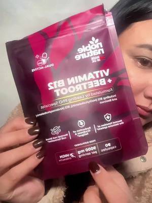 TikTok post by @sopiwoo for Noble Nature. Caption reads: Thank you @NobleNature for sending me their B12 +....
