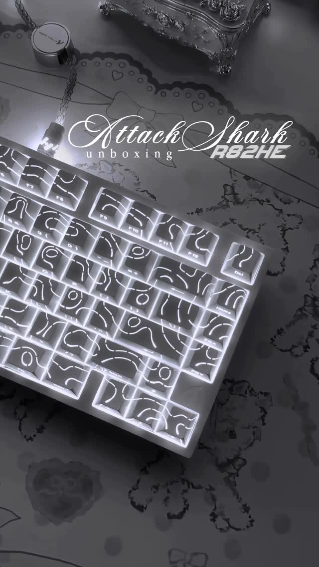 Instagram post by @rem_.exe for Attack Shark. Caption reads: [...] R82 HE Rapid Trigger Keyboard from Attack....