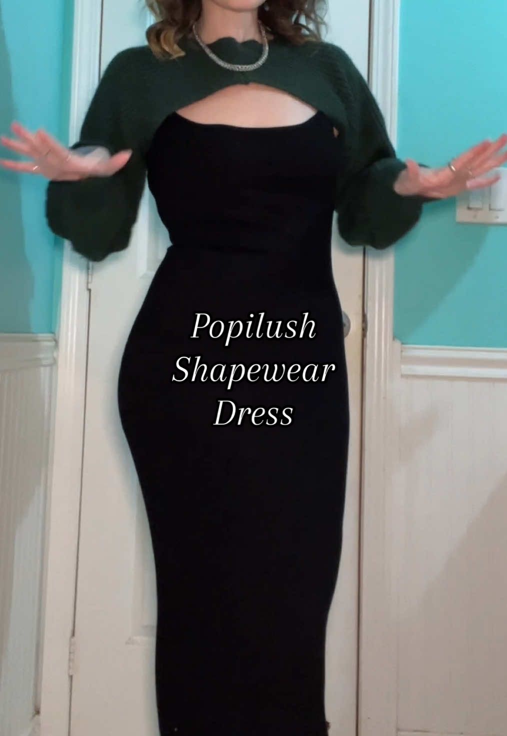 TikTok post by @la.jefecita.gitana for Popilush. Caption reads: This Popilush shapewear dress smooths [...].