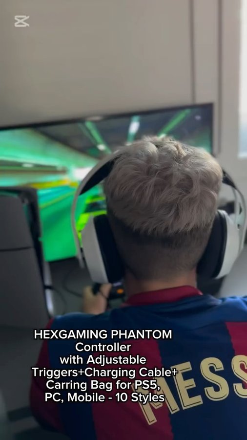 Instagram post by @elia_zykaj for HexGaming. Caption reads: HEXGAMING PHANTOM Controller with Adjustable [...].