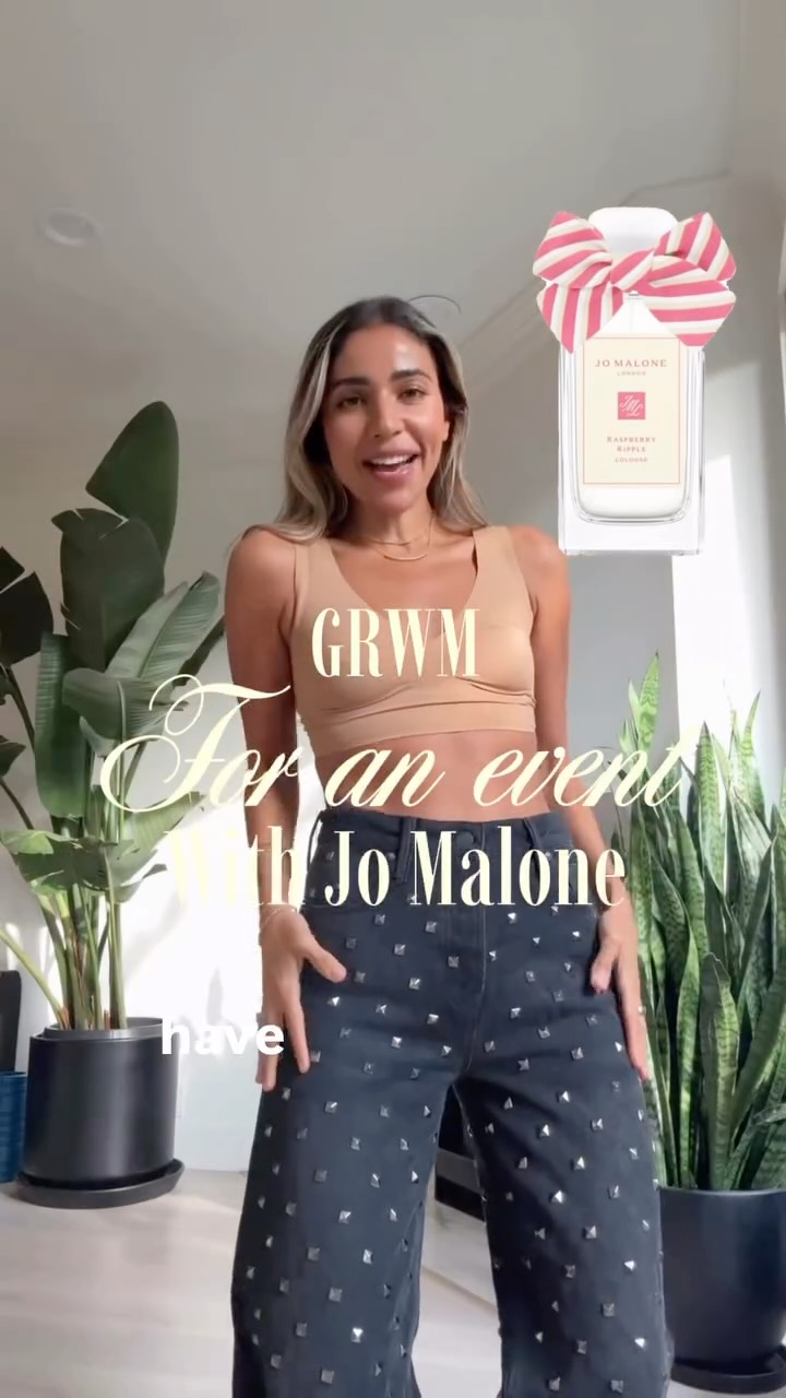 Instagram post by @monasaid.style for Jo Malone London. Caption reads: Comment “GRWM” & I’ll DM you the 🔗 Easy look....