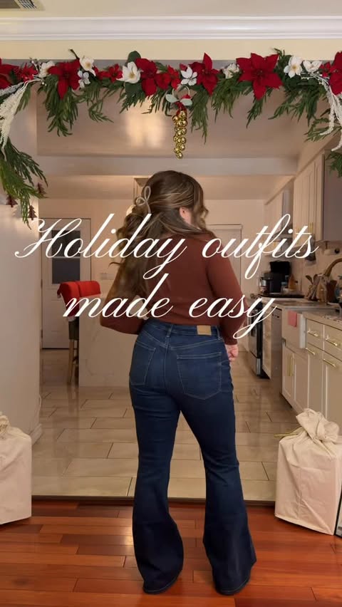 Instagram post by @jen.alondra for American Eagle. Caption reads: I think I’m ready for the holidays ⭐️♥️....