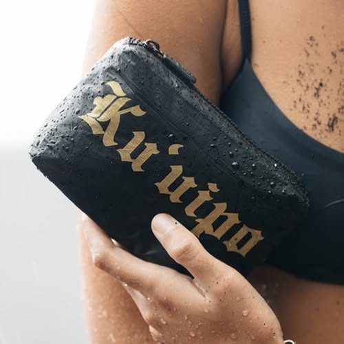 Instagram post by @waahia for ALOHA Collection. Caption reads: [...] SPLASH-PROOF mini pouch collab with....