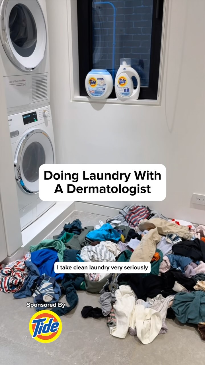 Instagram post by @geetayadavmd for Tide. Caption reads: Laundry detergent is a common trigger for many....