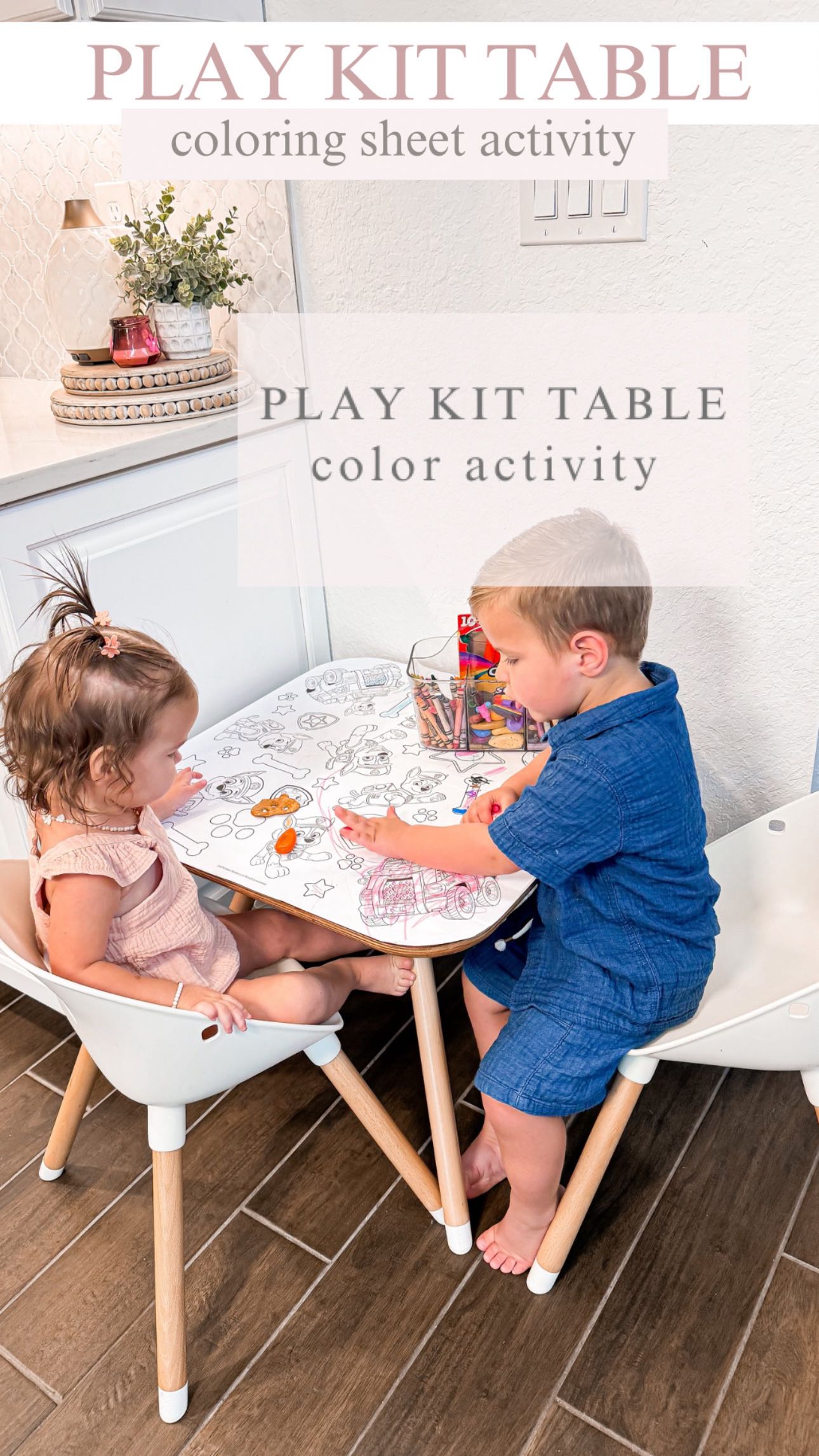 Instagram post by @lifestylewithkara for Lalo. Caption reads: Our play kit table plus coloring sheets! @lalo is....