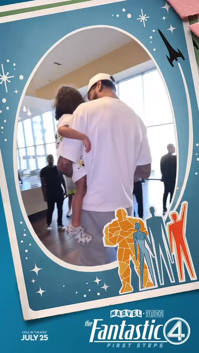 Instagram post by @pjwashington for Marvel Studios. Caption reads: [...] First Steps only in theaters July 25....