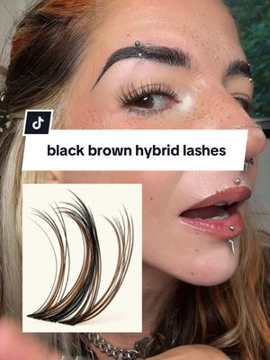 TikTok post by @scary_elle for VAOFFICE. Caption reads: Black & brown hybrid lashes ✨melow✨ perfect for....
