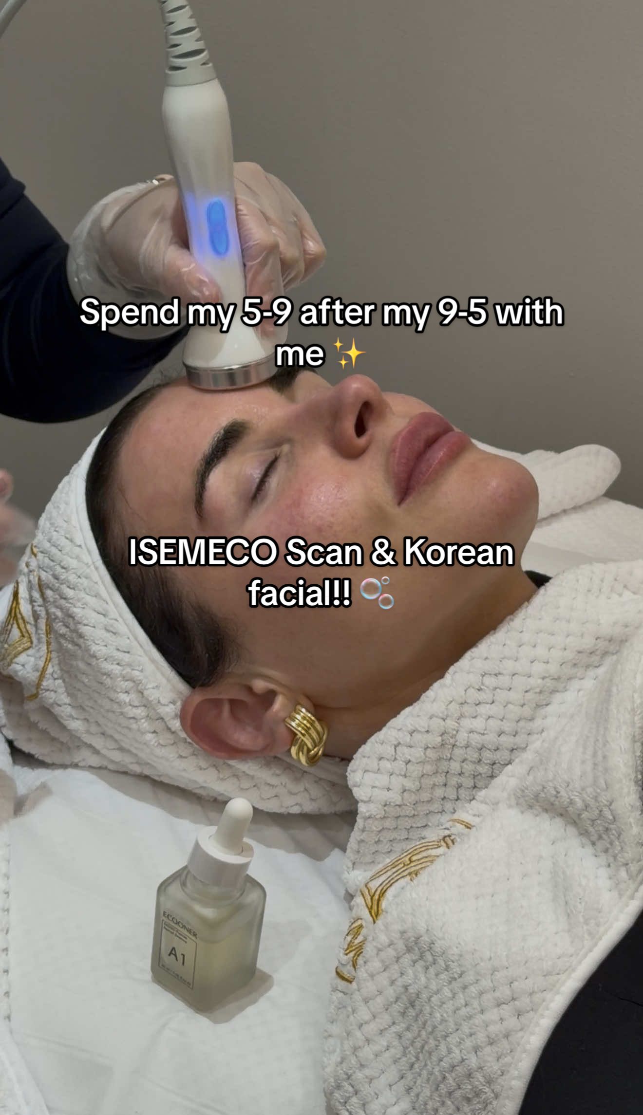 TikTok post by @heightandhustle for EC Clinic London. Caption reads: Squeaky clean skin 🫧  I’ve been wanting to do a....