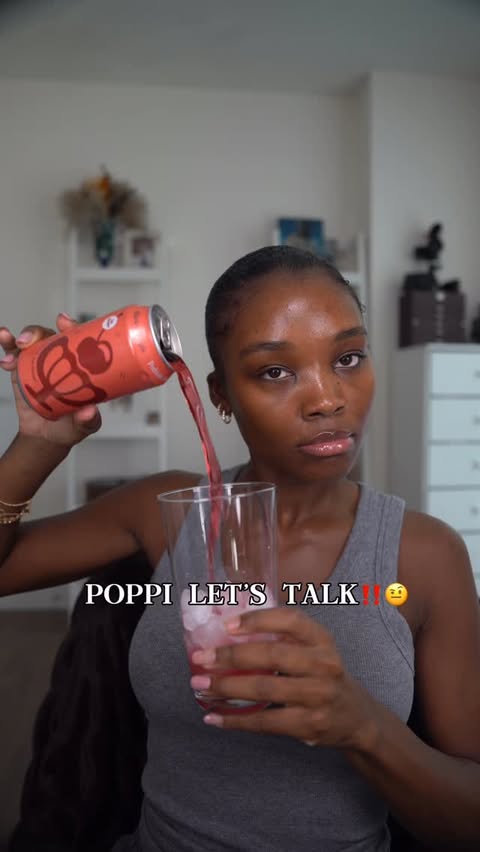 Instagram post by @melinda_melrose for Poppi. Caption reads: poppi let’s talk about this new Shirley temple....