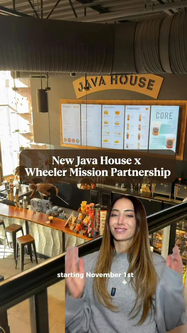 Instagram post by @keepingupincarmel for Java House. Caption reads: Dash Drink benefiting @wheelermission drops at all....