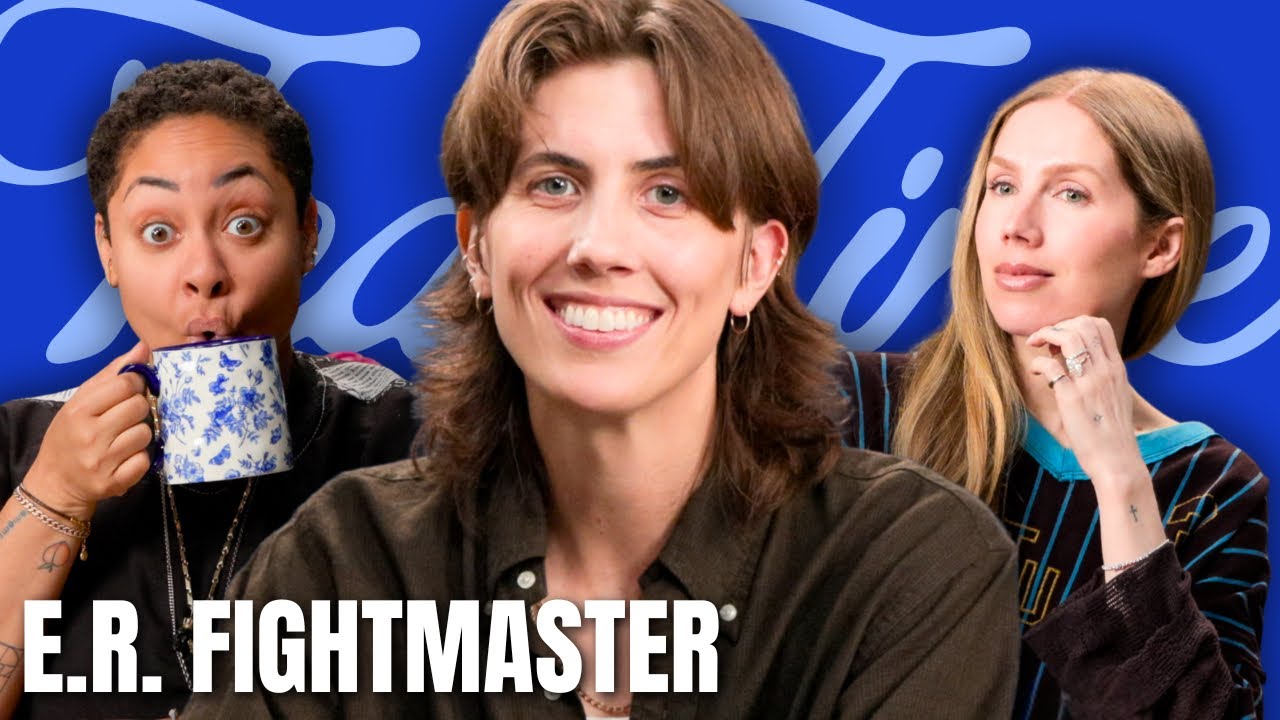 YouTube post by @RavenAndMiranda for Waterdrop. Caption reads: E.R. Fightmaster is a Hot Secretary.