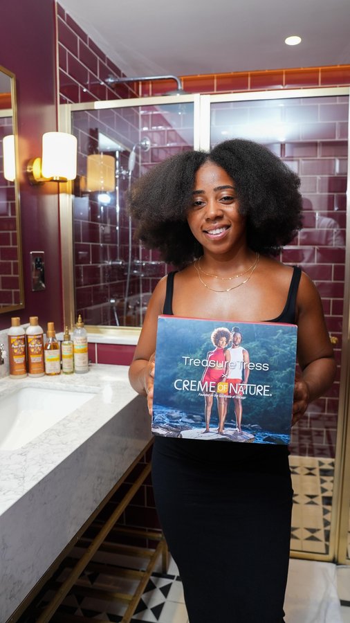 Instagram post by @veryvalerie__ for Creme of Nature. Caption reads: This month’s @cremeofnature_uk Pure Honey Takeover....