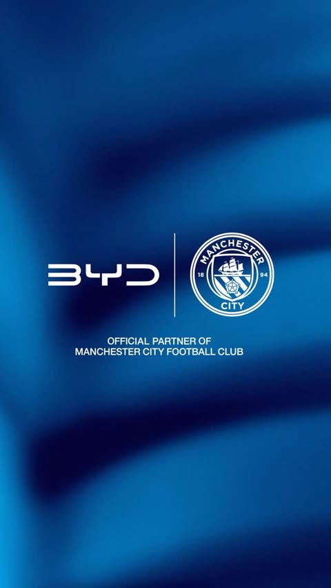 Instagram post by @byd.uk for Manchester City. Caption reads: BYD celebrates the mindset required to perform at....