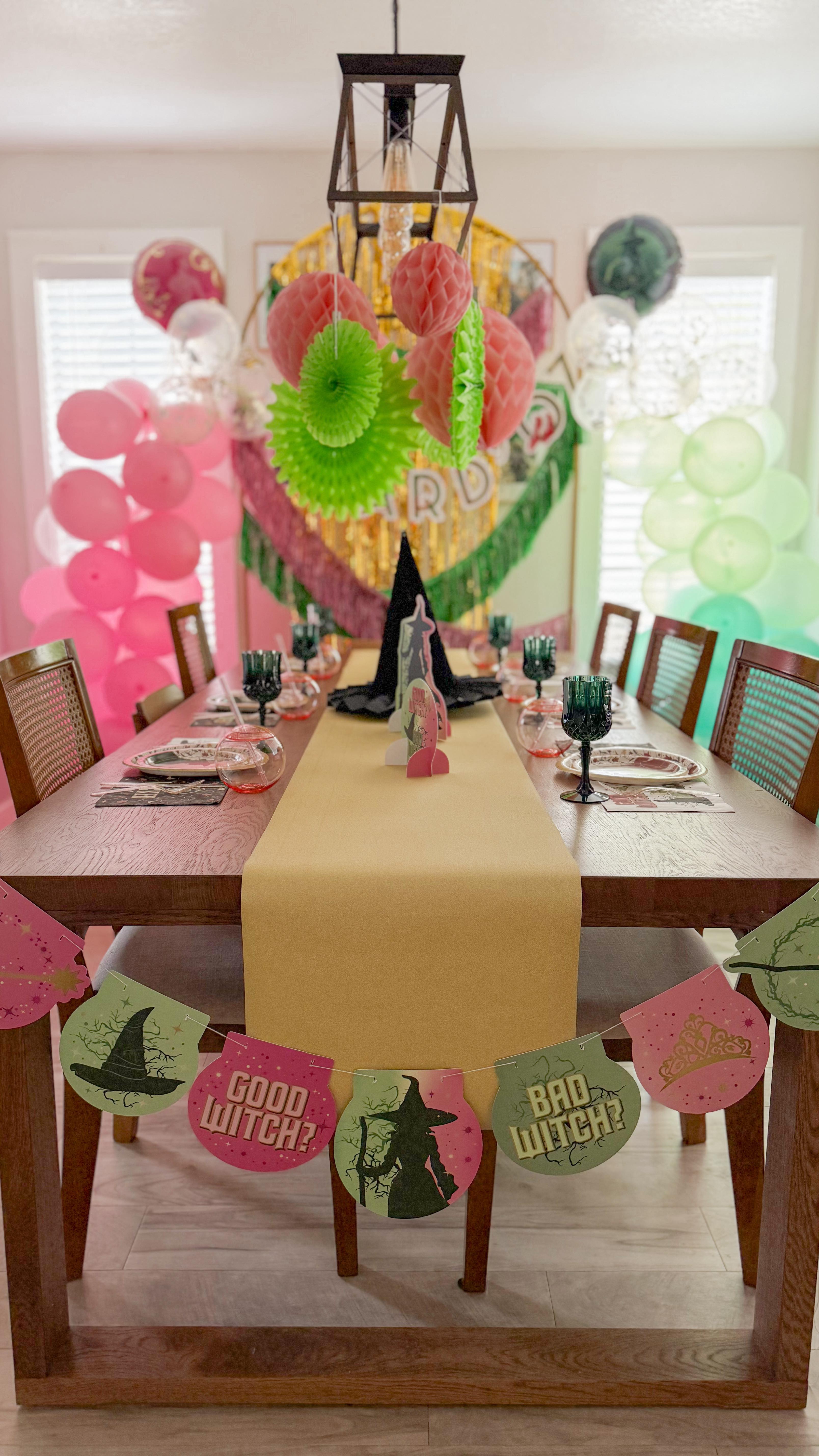 Instagram post by @theheinrichhouse for Oriental Trading. Caption reads: Wicked: For Good Watch Party with @orientaltrading....