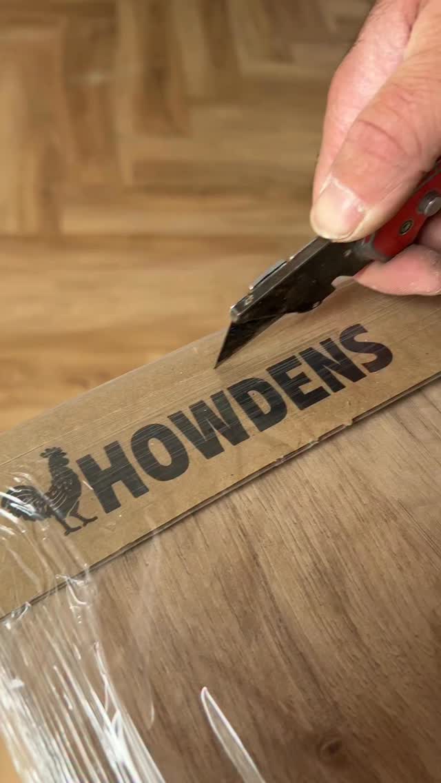 Instagram post by @thebaldbuilders for Howdens. Caption reads: Kitchen #asmr sounds 😍 @howdensjoinery #kitchens....