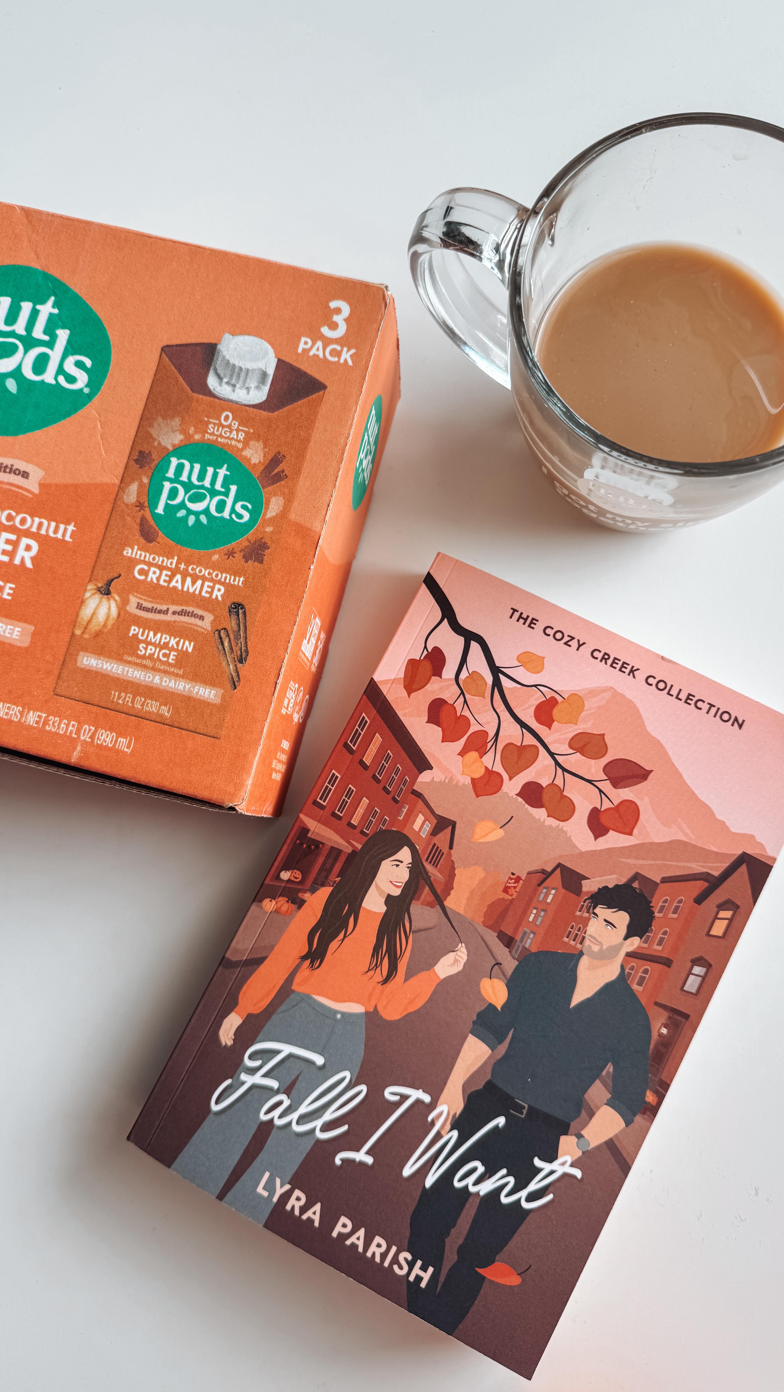 Instagram post by @milesofpages for nutpods. Caption reads: #PumpkinSpiceIsBack⁣
⁣
I think we all know my....