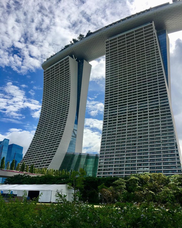 Instagram post by @timeandvelvet for Condé Nast Traveller. Caption reads: This beauty Marina Bay Sands.
.
.
#timeandvelvet....