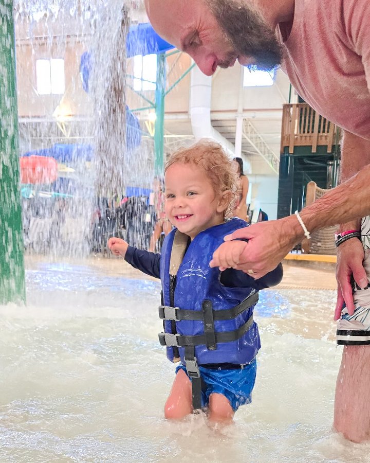 Instagram post by @terrimchugh for Great Wolf Lodge. Caption reads: Early birthday magic for our almost two year old....
