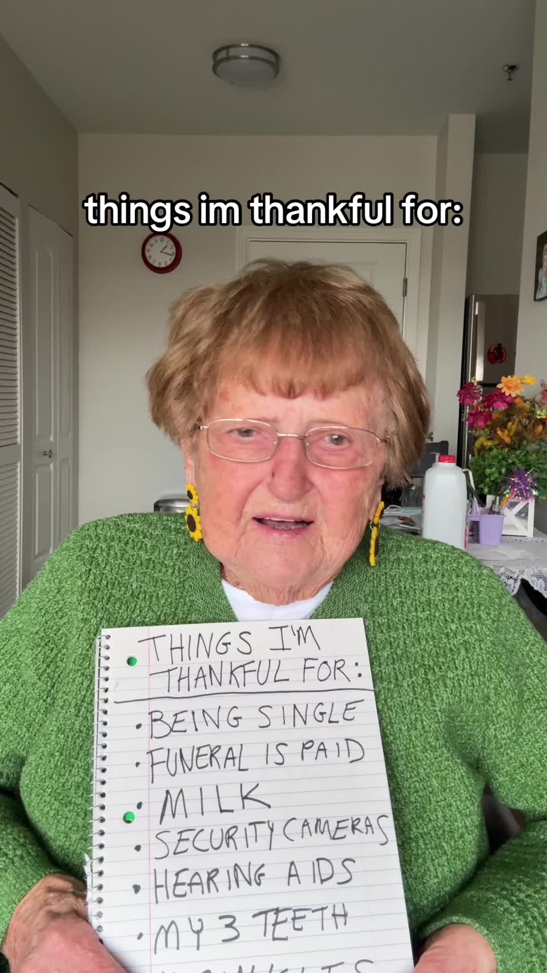 TikTok post by @grandma_droniak for gonnaneedmilk. Caption reads: feeling extra thankful this week @Milk #ad .