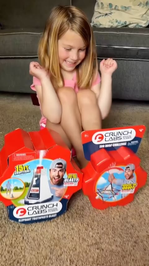 Instagram post by @livin_mybestmomlife for ApexDrop. Caption reads: [...] fun. 🎉 @moosetoys #crunchlabs #ad....