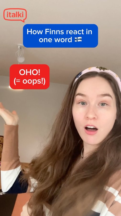 Instagram post by @katchatss for italki. Caption reads: ad italki • Say these if you want to sound Finnish....