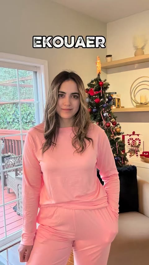 Instagram post by @america_momblogger for Ekouaer. Caption reads: [...] on 3 different pajamas from @ekouaerofficial....