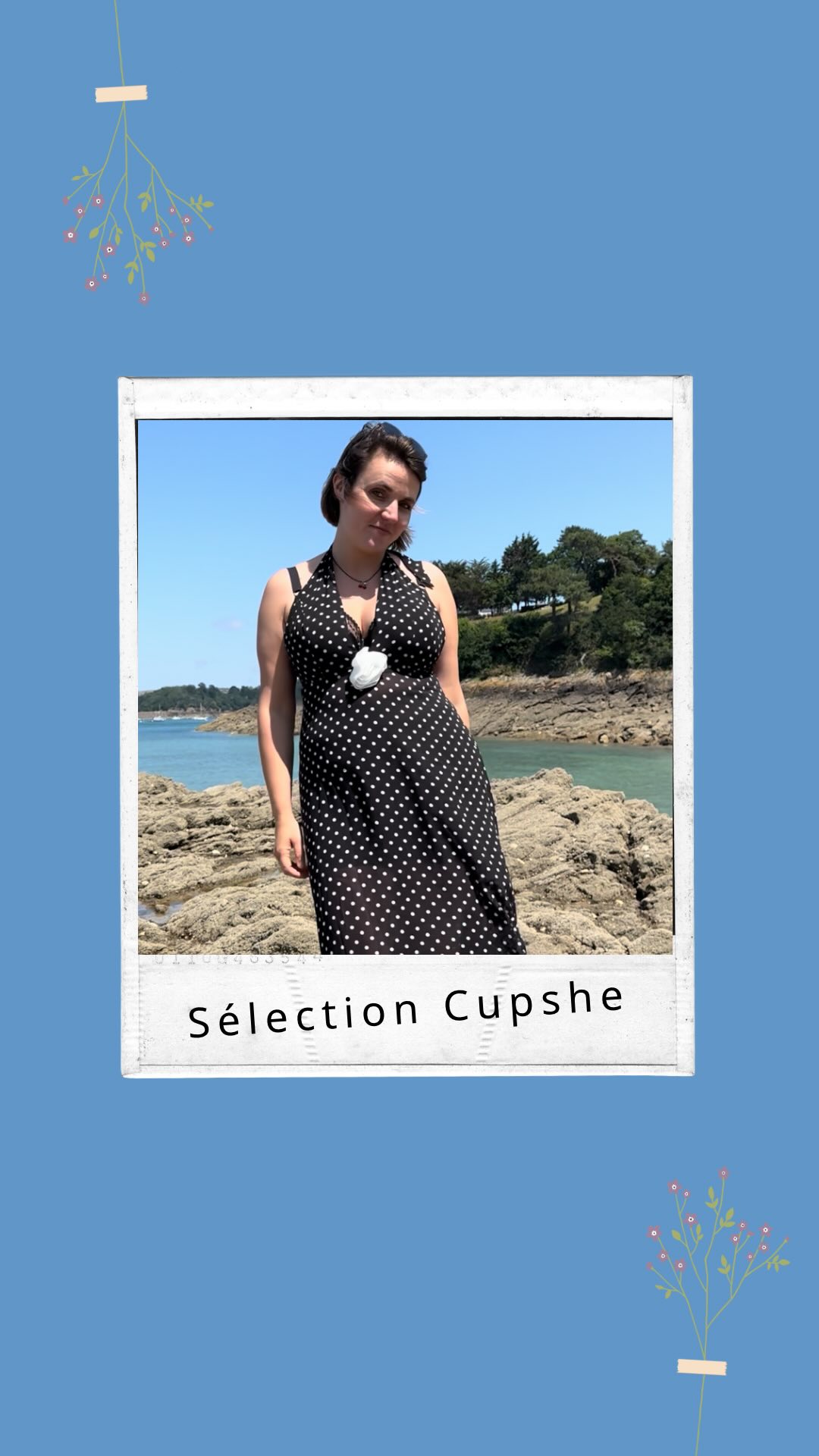 Instagram post by @enzoetcharlotte for Cupshe. Caption reads: Publicité/ ☀️ Que tu sois à la plage, en ville ou....