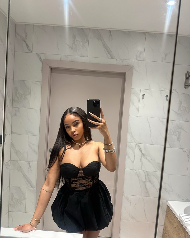 Instagram post by @officialdeniasx for Missy Empire. Caption reads: What am I missinnn🖤 @missyempire #missygirls....