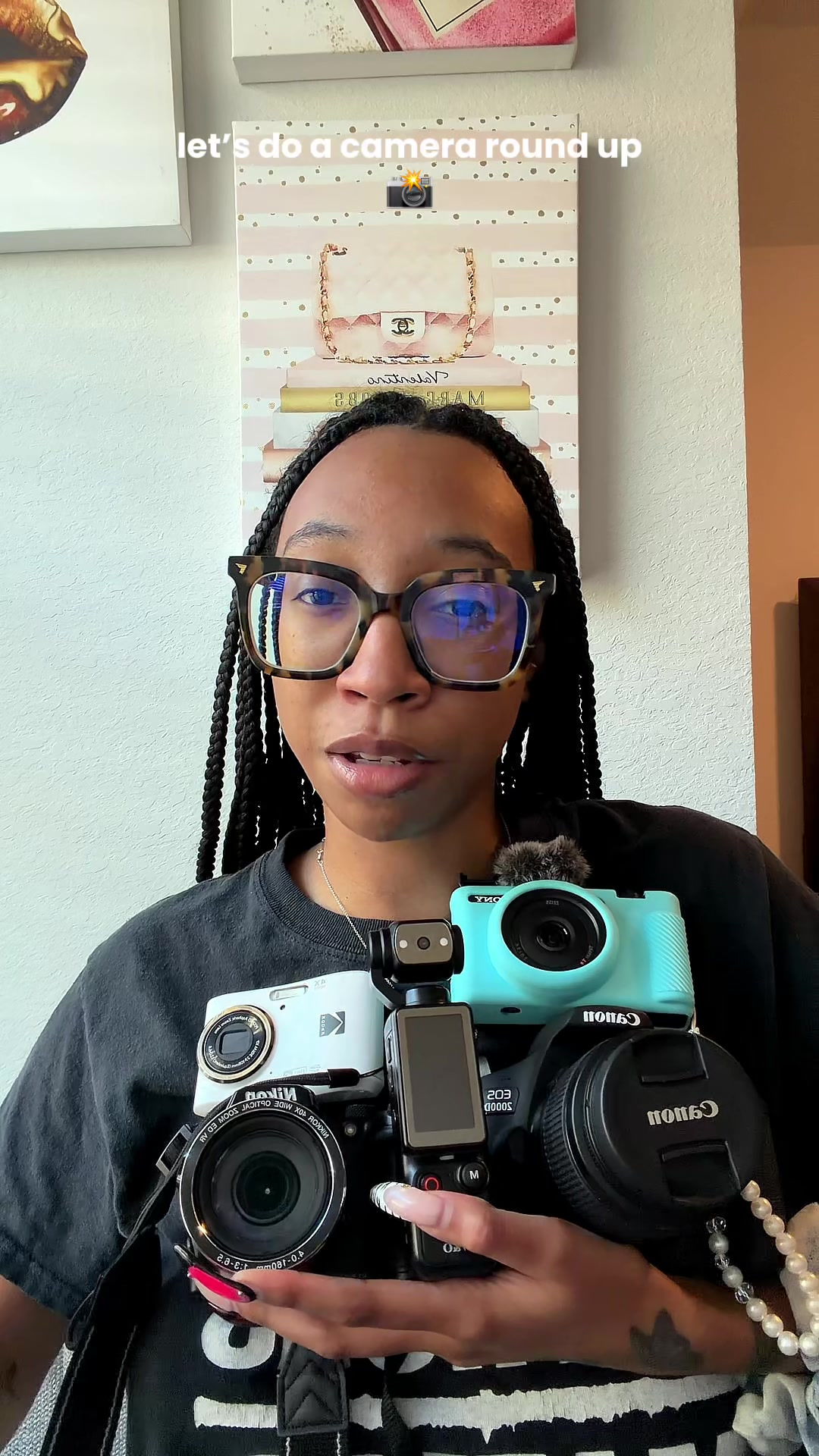 TikTok post by @asialafaye for Kodak. Caption reads: [...] @Sony zv1f @Nikon USA coolpix pro @Kodak....