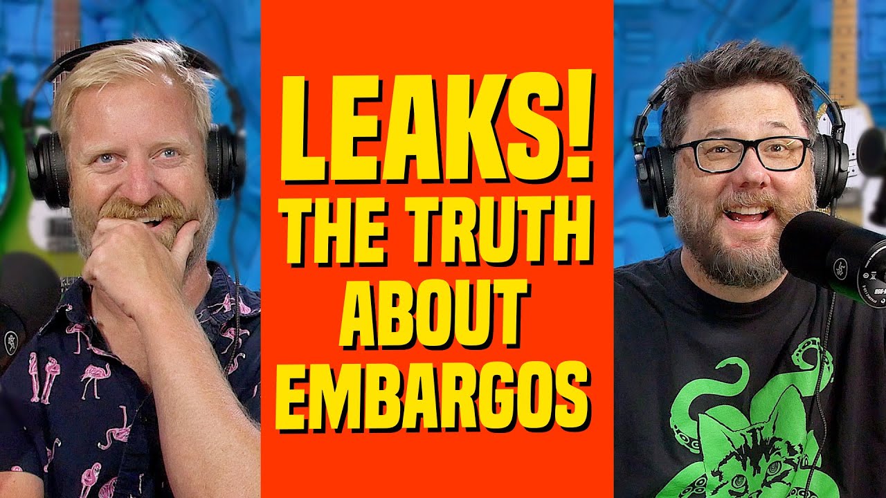 YouTube post by @60CycleHumcast for Stringjoy. Caption reads: LEAKS! - Why Breaking Embargo IS A SH*TTY THING TO....