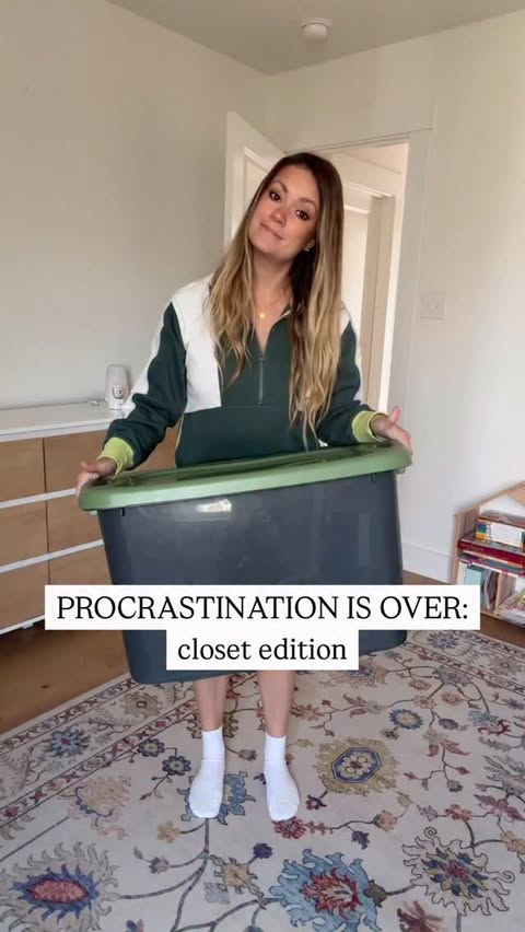 Instagram post by @its.lauren.reed for Whirlpool. Caption reads: #ad Procrastination is officially over: closet....