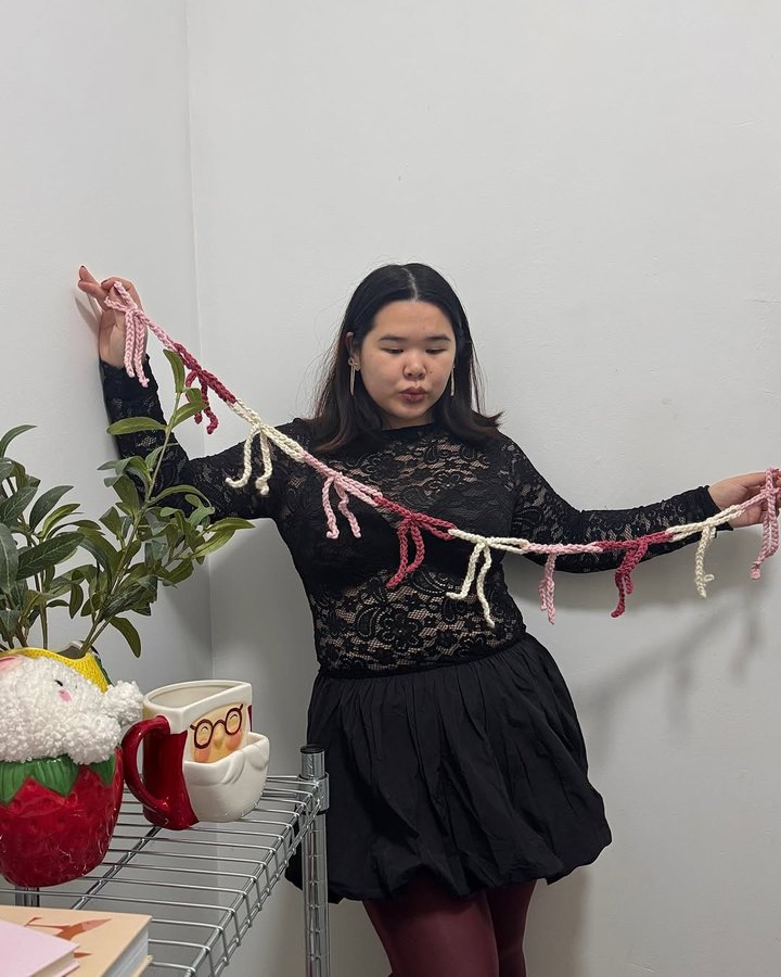 Instagram post by @linseyluong for Lisa Says Gah. Caption reads: festive mood 🪩🎀 @lisasaysgah *ad.